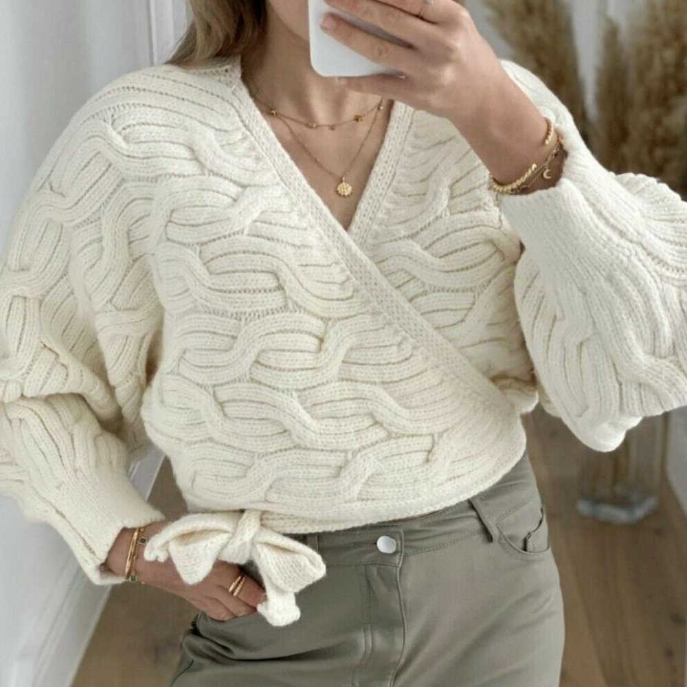 Zara Cable Knit Sweater Jacket - Picture 12 of 14